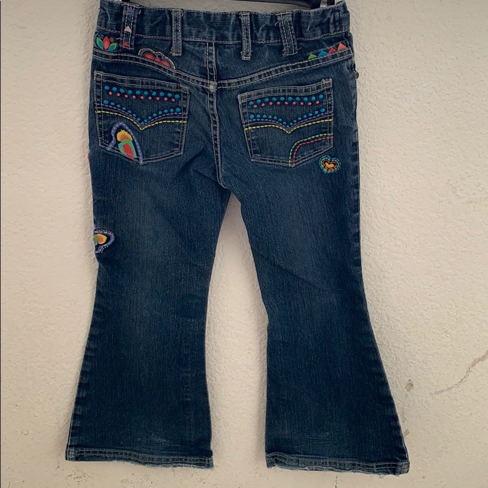 Girls butterfly embroidered jeans size 6 - Picture 6 of 8